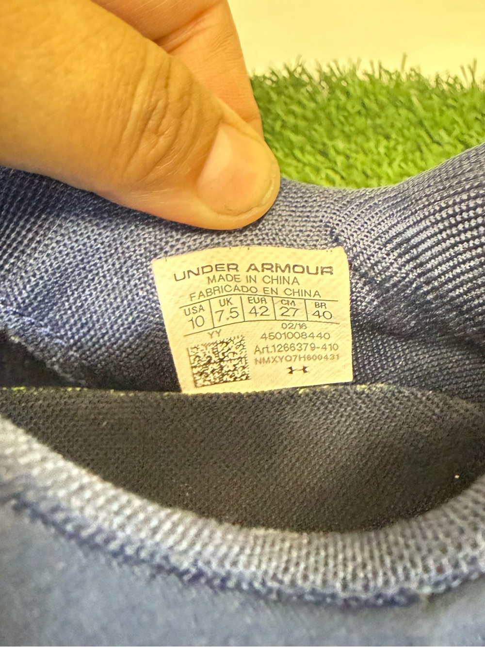 Under Armour Navy and Yellow Men's Training Sneakers - Picture 3 of 5